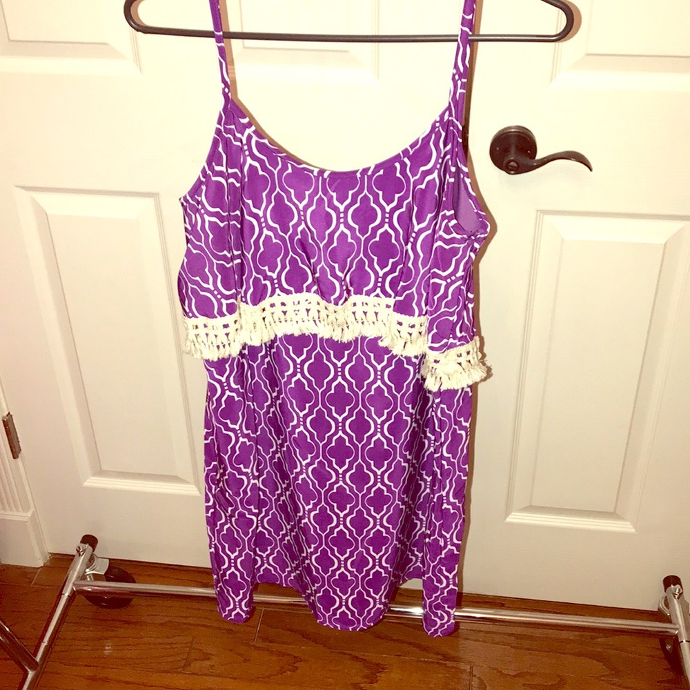 Purple and White sun Dress